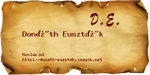 Donáth Euszták névjegykártya